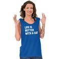 thumbnail image 4 of Life is Better with a Cat Kitty Lover Plus Size Graphic Tank Top Brisco Brands 2X, 4 of 5