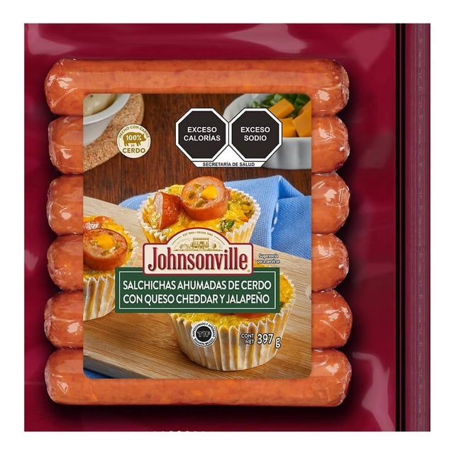 Salchichas ahumadas de cerdo Johnsonville con queso cheddar y jalapeño 397 g