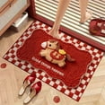 thumbnail image 1 of Weloille Year of the Horse Red Entryway Floor Mat 1.31'x1.97', Non-Slip Backing Absorbent Washable Welcome Mat, Stain Resistant Festive Rug for Entrance Hallway Front Porch, 1 of 6