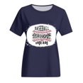 thumbnail image 4 of Mujeres Casual Béisbol Mamá Tie-dyed Impreso Manga corta Cuello redondo Pullover Blusa Camiseta Tops OAVQHLG3B Store lin121212, 4 of 5