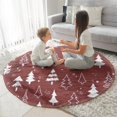 thumbnail image 3 of Red Christmas Tree and Star Pattern Round Blanket,Comfortable Soft Flannel Throw Blanket,All Season,Warm Lightweight Blankets for Sofa Bed Couch Living Room Chair 47"x47", 3 of 5