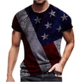 thumbnail image 1 of Camiseta qucoqpe con la bandera estadounidense para hombre, camisetas patrióticas vintage, camiseta hipster de manga corta del 4 de julio en liquidación, 1 of 5