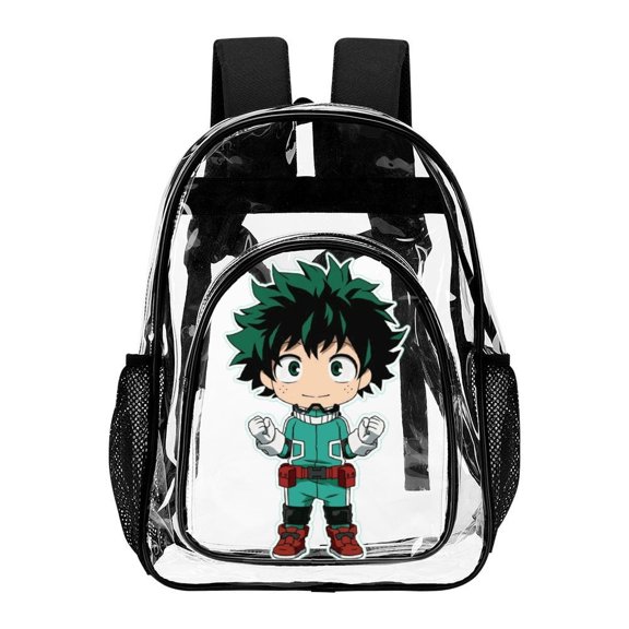 My Hero Academia Clear Backpack Heavy Duty See Through Bookbag Transparent Bag for Colleges School Work Sport Travel