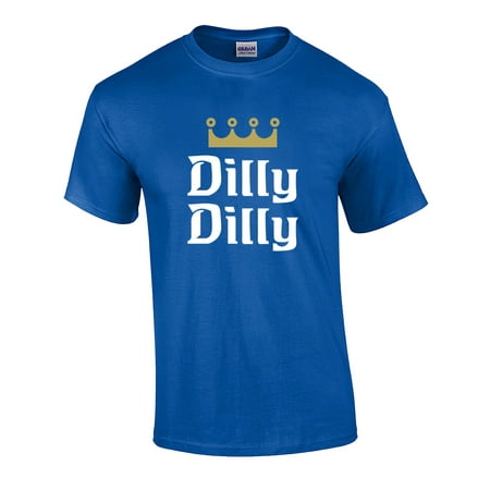 - Funny Beer Drinking Dilly Dilly Crown Graphic Adult Short Sleeve T-shirt