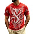 thumbnail image 4 of KHONTS Men's Graphic T Shirt 3D Dragon Printed Short Sleeve Crewneck T-Shirt Summer Animal Theme Cool Lightweight Tops Red XL, 4 of 4