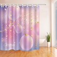 thumbnail image 1 of ABPHQTO Cortina de baño de tela de poliéster con cuentas doradas festivas occidentales navideñas y globos rosas, cortina de ducha de baño 160x180 cm, 1 of 1