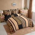 thumbnail image 2 of Erosebridal Girls Woman Leopard 7-Piece Bedding Comforter Set,Wild Animal Cheetah Print King Bedding Sets For Kids,Reversible Black, 2 of 7