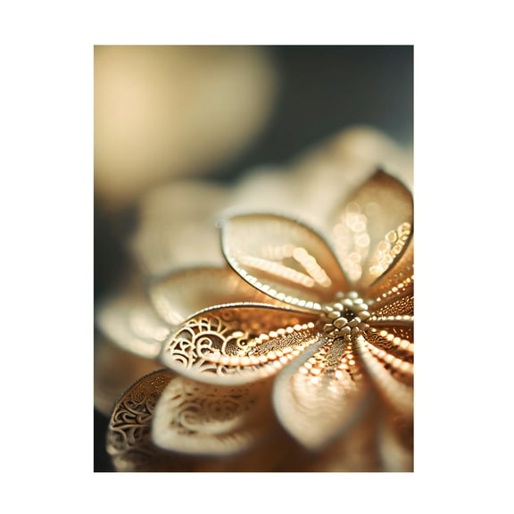 Canvas Wall Art - Treechild 'The Golden Flower' Wall Art for Living Room, Bedroom, or Office D?cor by Trademark Fine Art - 14 x 19 Inches