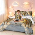 thumbnail image 4 of Manfei Christmas Snowman 7pcs Queen Bedding,Deer Animals Pine Trees Bedding Comforter Set Queen,Brown Yellow,Christmas Reversible, 4 of 6