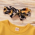 thumbnail image 5 of Baby Girl Clothes Toddler Girl Sunflower Outfit Ruffle Sleeve Shirt Floral Pant Set Fall Winter Clothing for Girl 18-24 Months, 5 of 8