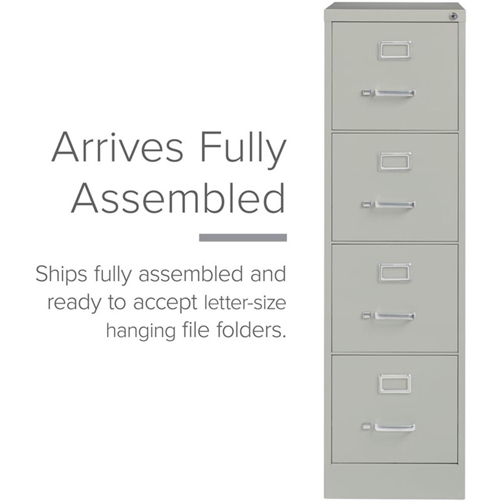 Kingfisher Lane 25" 4-Drawer Metal Letter Width Vertical Filing Cabinet in Gray