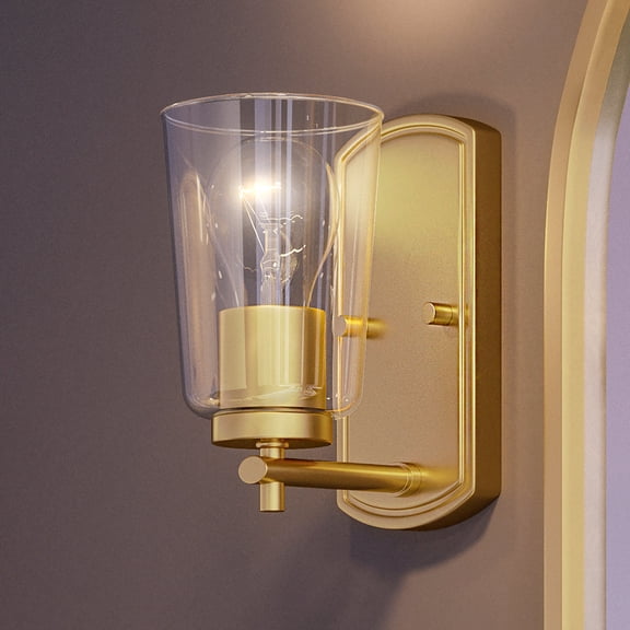 Luxury Traditional Wall Sconce, 7.75H x 4.5W, with Transitional Style, Satin Gold, UHP4145 by Urban Ambiance