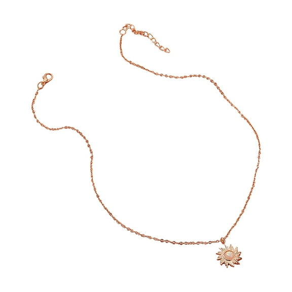Wioihee Opal Small Sun Necklace Elegant Temperament Clavicle Chain
