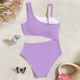 thumbnail image 5 of MKOSPLRT Girls Swimsuit Adjustable Straps Cut Out One Piece Bathing Suits Solid Color Sport Swimwear for Beach Vacation 6-15Y, 5 of 7