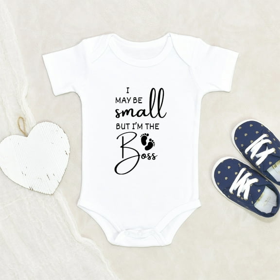 Newbabywishes - Funny Small but I'm the Chief Baby Clothes for Boys and Girls - Newborn Baby Clothes