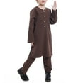 thumbnail image 2 of EnJoCho Arabic Thobe and Pants 2PC Set for Musli𝗆 Boys Middle Eas𝗍 Islami𝖼 Prayer Wear Embroidered Robe Kids Ramadan 𝖣ubai Outfit, 2 of 8