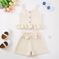 thumbnail image 5 of Shachafan Girls Summer Outfit Soft Tank Top With Bow Shorts Toddler Two Piece Cool Comfortable Casual Playwear Girls Two Piece Set, 5 of 9