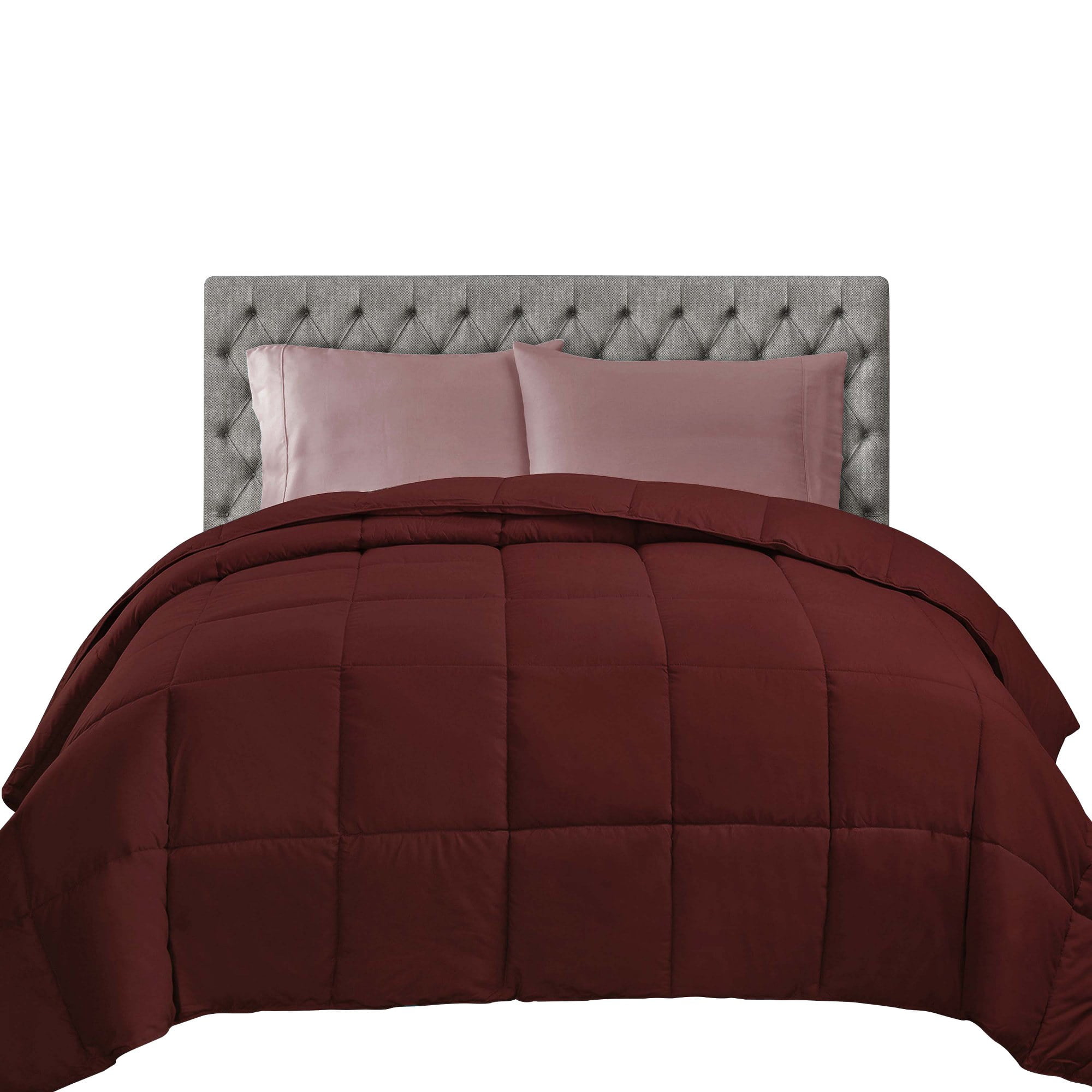 Superior Classic Reversible Comforter, Twin XL, Burgundy