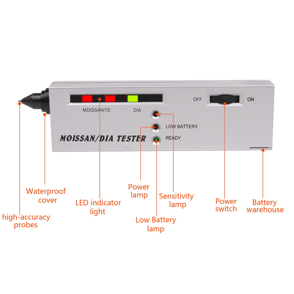Jewelry Tools Diamond Selector LED Moissanite Tester High Accuracy Detector Pen 