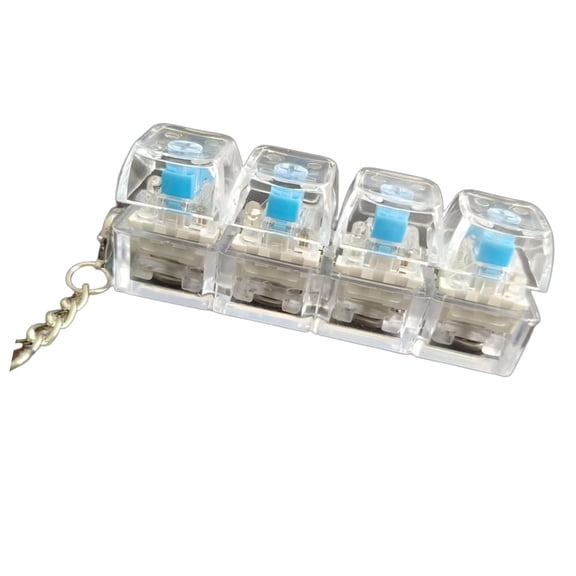 COOLHOOD LED Light Up 4 Mechanical Keycap Clickers Toy Portable Stress Relief Keychain For Office Desk Stress Relief