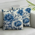 thumbnail image 2 of Nawypu  Indigo Blue Peony Rose Floral Pillow Covers Chinoiserie Style Blue Flower Decorative Throw Pillow Cushion Chinoiserie Chic Farmhouse Pillowcase for Living Room 2pcs White, 2 of 6