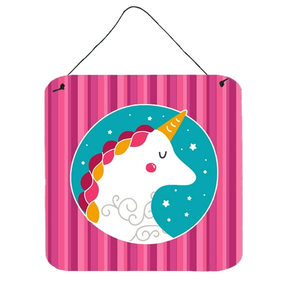 Unicorn Pink Stripes Wall or Door Hanging Prints