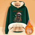 thumbnail image 2 of Women's Christmas Hoodies Thick Cat Print Long Sleeve Hooded Sweatshirts Xmas Holiday Cute Long Sleeve Loose Pullover Tops Winter Y2k Clothes, 2 of 4