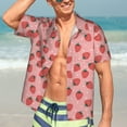 thumbnail image 5 of Lsque Strawberries pattern Hawaiian Shirt for Men, Unisex Summer Beach Casual Short Sleeve Button Down Shirts-XX-Large, 5 of 9