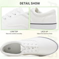 thumbnail image 5 of AOMAIS Men Fashion Canvas Sneakers Non-slip Low top Shoes Comfortable Round Toe Walking Shoes Casual Lace up Tennis Shoes(White US7), 5 of 9