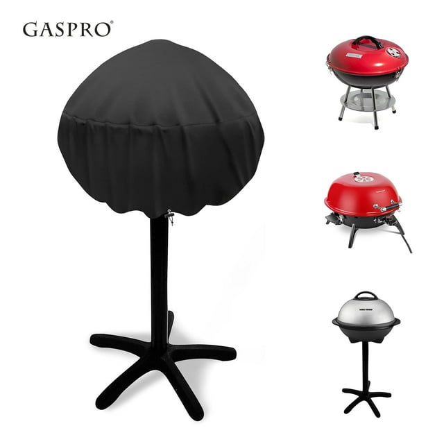 Gaspro Waterproof Small Round Grill Cover Fits George Foreman, Techwood, Cuisinart, Homewell Electric Grills, Weber Jumbo Joe Charcoal Grill and More, Waterproof, 19.2" Diameter x 17.6" Height, Black