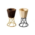 thumbnail image 4 of Candelabros de madera, candelabro de té, vela votiva, vela cónica, repisa Natural, 4 of 4
