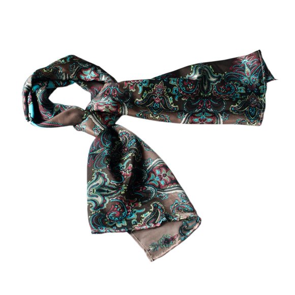 Bufanda Blancho de seda de cachemir negra y azul, talla pequeña