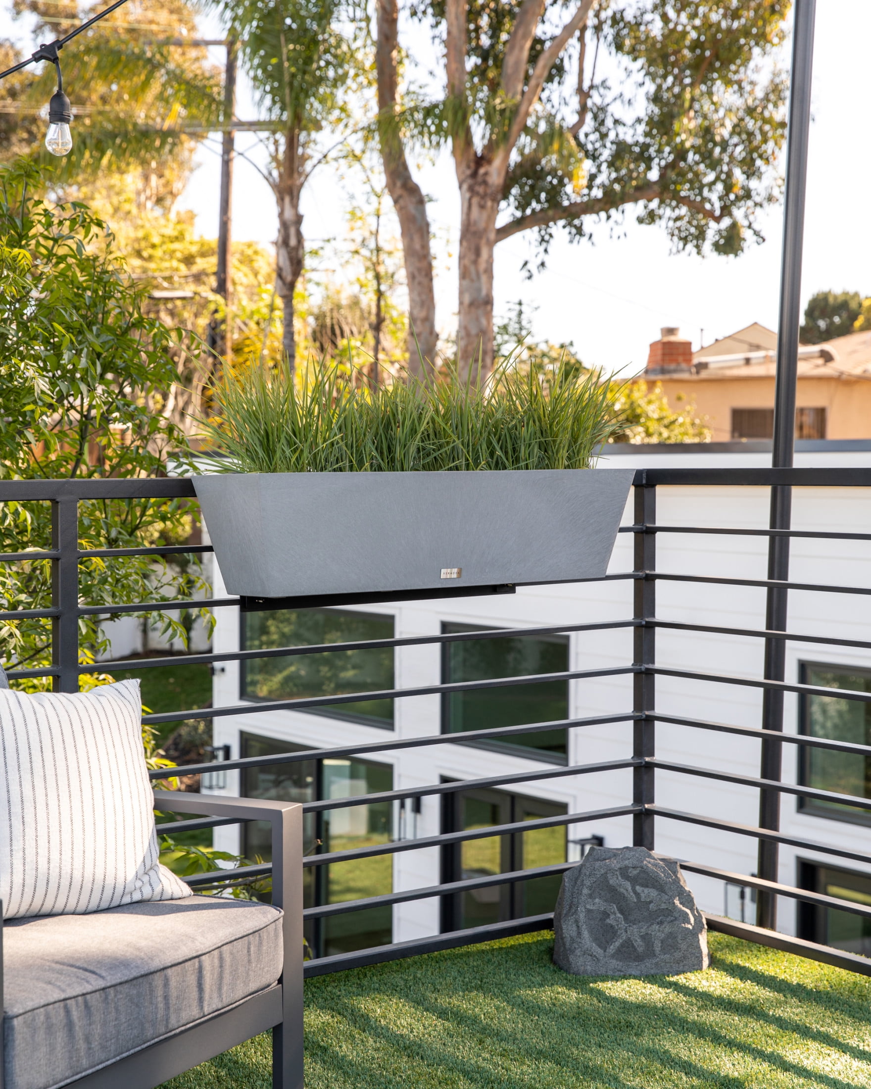 Veradek Pure Series Railing 36" Plastic Planter 2-Pack Gray