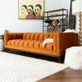 thumbnail image 4 of James Mid Century Modern Luxury Living Room Orange Velvet Couch, 4 of 6