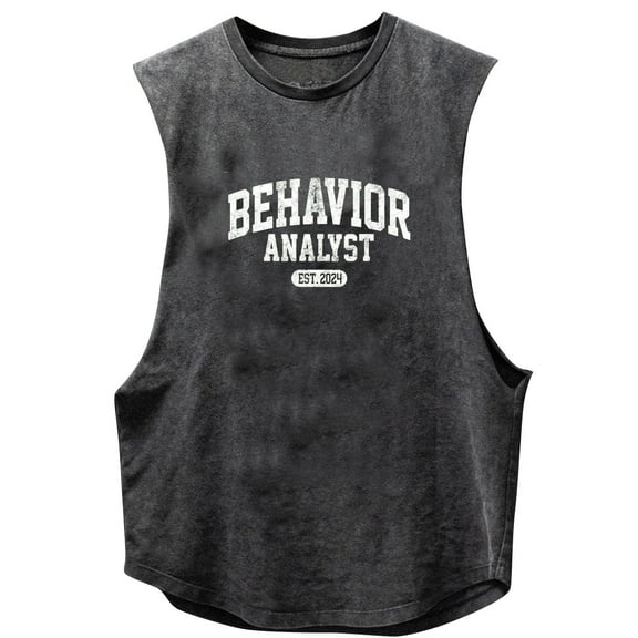 Dagegui Men's Casual Tank Tops Trendy Letter Print Crewneck Sleeveless T-Shirts Loose Fit Sport Undershirts Vintage Outdoor Streetwear Tees Today Sales 01#Dark Gray 2XL