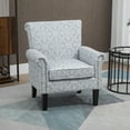 thumbnail image 2 of HOMCOM Fauteuil d'Appoint Rembourré avec Accoudoirs Roulés et Garniture de Clous, Gris, 2 of 10