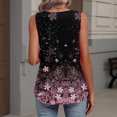 thumbnail image 6 of Kixjoy V Neck Tops for Women Sleeveless Vacation Tank Top Basic Baggy Pleated Blouse Fashion Lounge Cozy Shirts for Women, Purple XL, 6 of 6