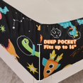 thumbnail image 3 of Dinosaur Space Twin Sheets Set for Boys, Kids Cute Planet Printed Microfiber Bedsheets Deep Pocket Bed Sheet & Pillowcase Sets 3 Pieces, 3 of 4