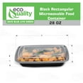 thumbnail image 3 of EcoQuality 28 oz Black Reusable Food Storage Containers with Lids, 5 Pack, BPA Free, Microwave, Freezer & Dishwasher Safe, Stackable, Lunch Meal Prep, To-Go, Bento Box, 3 of 3