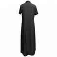 thumbnail image 3 of TIMIFIS Robe-Chemise en Denim d'Été pour Femme à Manches Courtes, Robe en Jean Usée, Boutonnée, Robe Maxi Décontractée, 3 of 4