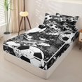 thumbnail image 2 of Erosebridal Soccer Ball Zipper Twin Comforter Sets with Fitted Sheet and 2 Pillowcases,Black White Splatter Sport Zipper Bedding Set For Boys,Black Reversible,4 Pieces, 2 of 7