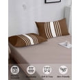 thumbnail image 4 of Brown White Stripe Pillow Covers King Size, Modern Rustic Vertical Striped Soft Bed Throw Pillowcases Breathable Cooling Long Lumbar Body Pillow Sham Cover for Bed Sofa 20''x40'', 4 of 7