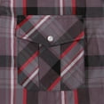 thumbnail image 4 of Coevals Club Men's Western Shirt Cowboy Plaid Country Pearl Snap Button Short Sleeve Two Pockets Work Shirts 23 Purple Red Black X-Large, 4 of 7