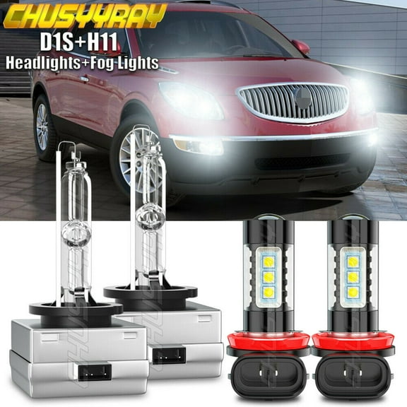 For BMW X5 2007-2015 White Front HID Headlight High-Low LED Fog Light Bulbs