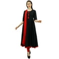 thumbnail image 3 of Atasi Women's Designer Anarkali Black Salwar Suit Ethnic Indian Cotton Dress-6, 3 of 8