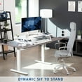 thumbnail image 5 of VIVO White 48" Height Adjustable Standing Desk Monitor Riser, Sit Stand Tabletop, 5 of 9