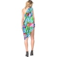 thumbnail image 3 of LA LEELA Women's Summer Beachwear Sarong Pareo Wrap Skirt Swimsuit Swim Cover up Bikini Beach Wraps Coverups for Women One Size Tropical Leafs, Blue, 3 of 4