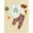 thumbnail image 2 of GXFC Infant Girls Halloween Outfits Clothes 6M 9M 12M 18M Baby Girls Long Sleeve Rompers Pumpkin Print Pants Headband 3Pcs Halloween-themed Clothing for Newborn Girls, 2 of 9
