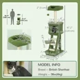 thumbnail image 2 of 47" Tall Cat Tree Tower with Condo, Ladder, Scratching Posts and Hanging Ball, Green, 2 of 5