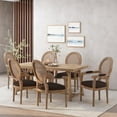 thumbnail image 2 of Aisenbrey French Country Wood and Cane Upholstered Dining Chair (Set of 6), Brown and Natural, 2 of 7